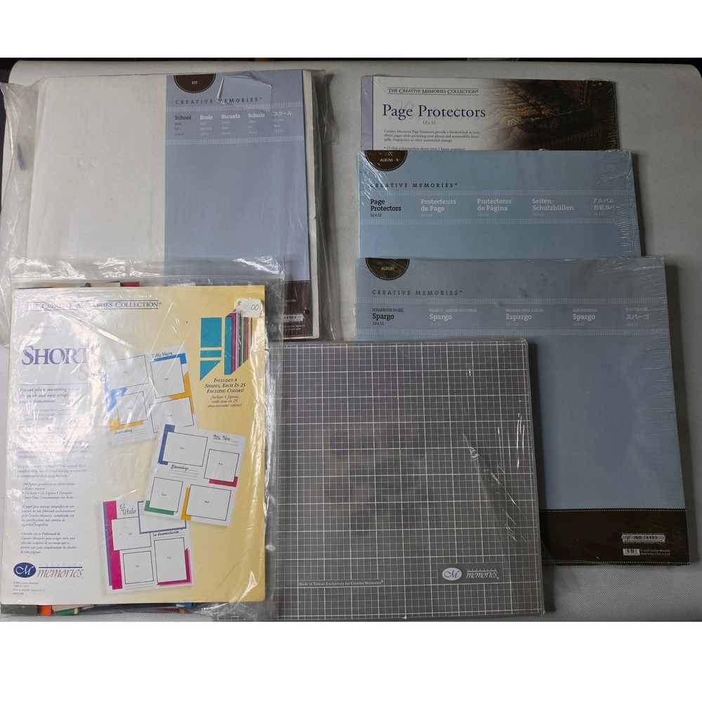 Creative Memories Scrapbooking Lot 12x12 Paper Protectors Cutting Mat School Kit